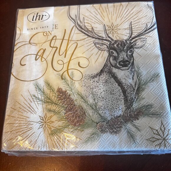 IHR Christmas Paper Napkins Set Of 20 3-Ply Polar Bear & Deer Designs - Picture 2 of 7